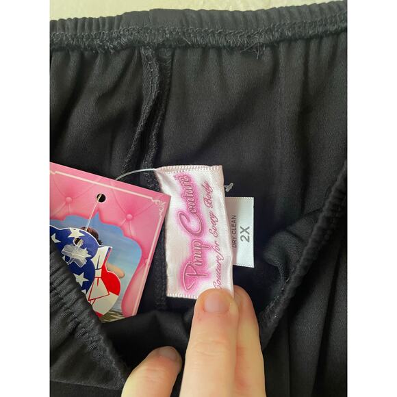 NWT Pinup Girl Clothing Pinup Couture Peasant Top Cap Sleeves Ruffle 50s Size 2X - Picture 5 of 7